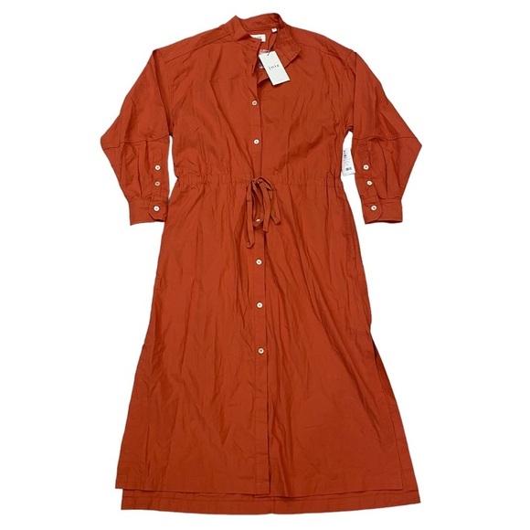 NWT Joie Ardine Midi Cotton Dress in Warm Spice Size Medium - Picture 4 of 11